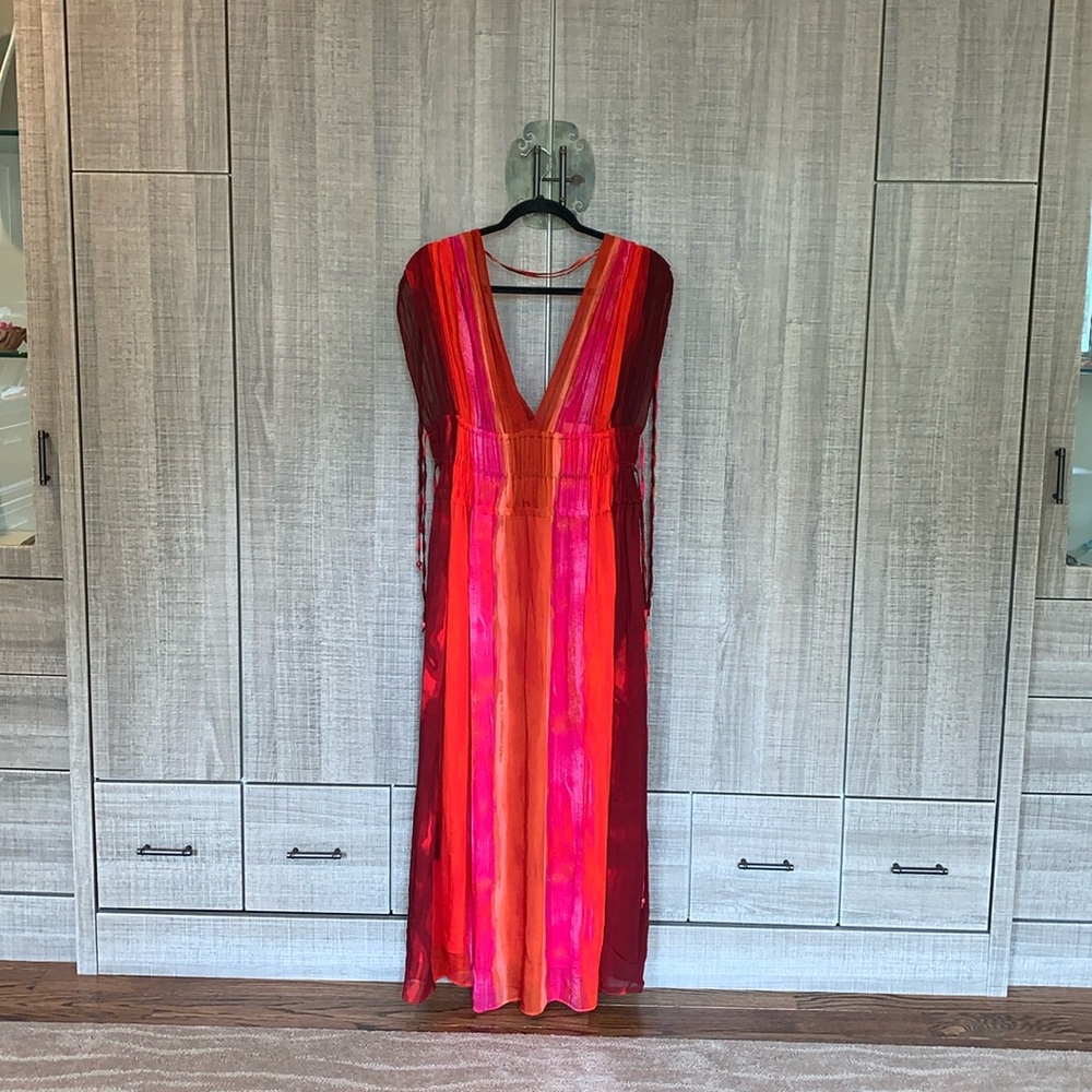 Zara Tie‎ Dye Adjustable Midi Dress